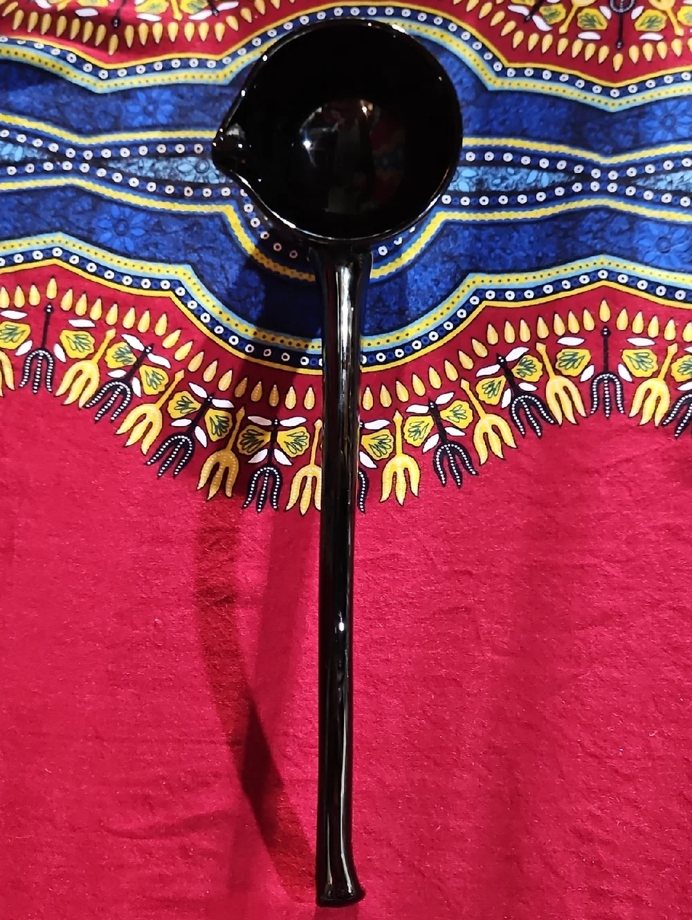 Black Glass Sleek Long-Handled Deep Bowl Ladle